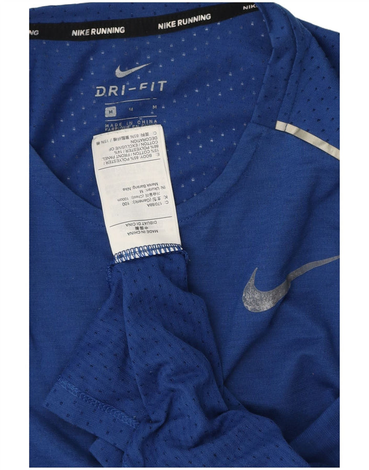 Męski T-shirt NIKE Dri Fit, średni niebieski poliester