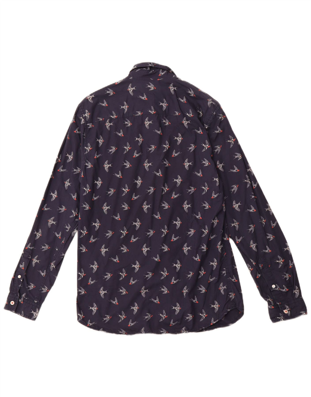 Męska koszula graficzna JACK & JONES, mała, granatowa, bawełniana