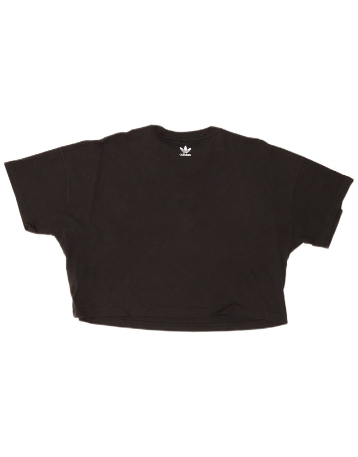 Damska koszulka oversize Adidas z grafiką Top UK 12, średnia czarna bawełna