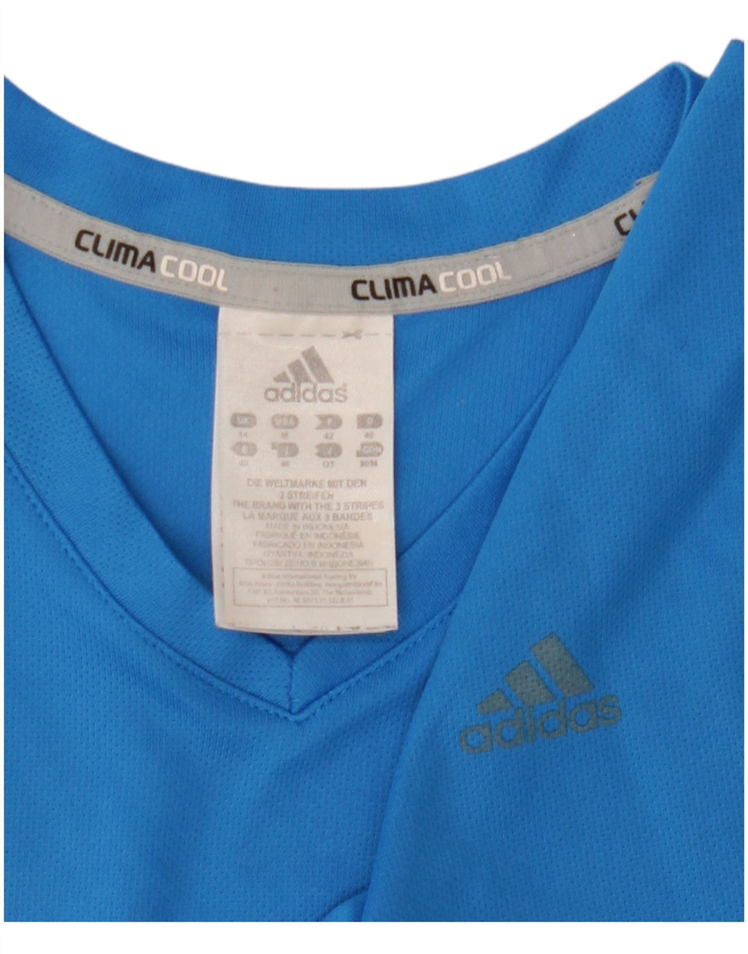Damska koszulka do biegania Adidas z długim rękawem UK 14 Średni niebieski poliester sportowy