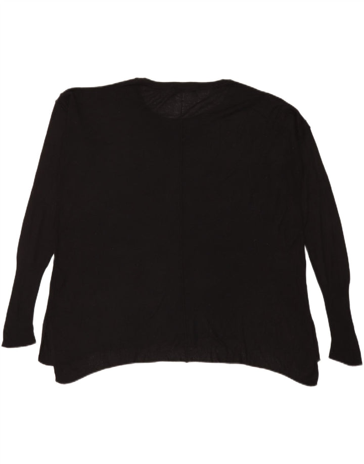 Damski top oversize Zara z długim rękawem UK 14, średni czarny wiskoza