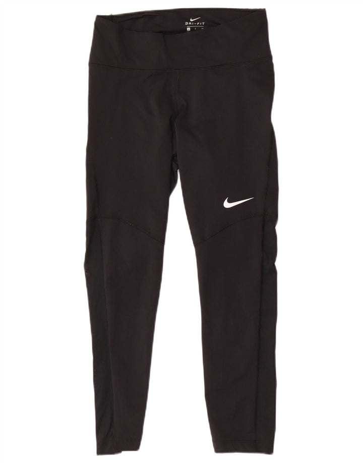 Damskie legginsy Nike Dri Fit UK 8, małe, czarne, poliestrowe