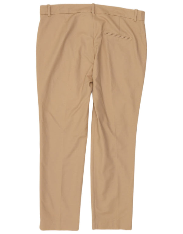 Zara Womens Slim Chino Trousers EU 42 Large W32 L28 Beige Cotton