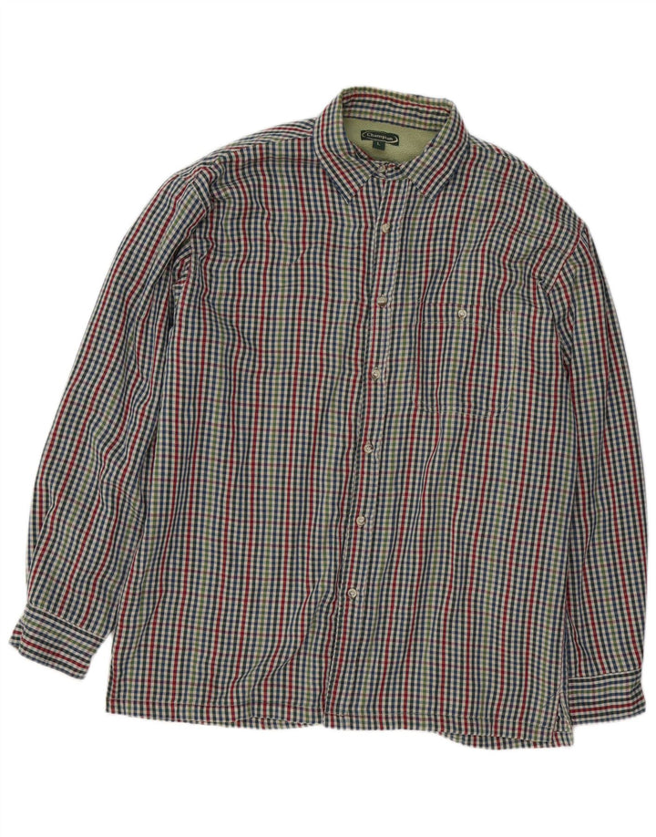 Vintage męska koszula flanelowa drwal, duża, wielokolorowa bawełniana kratka