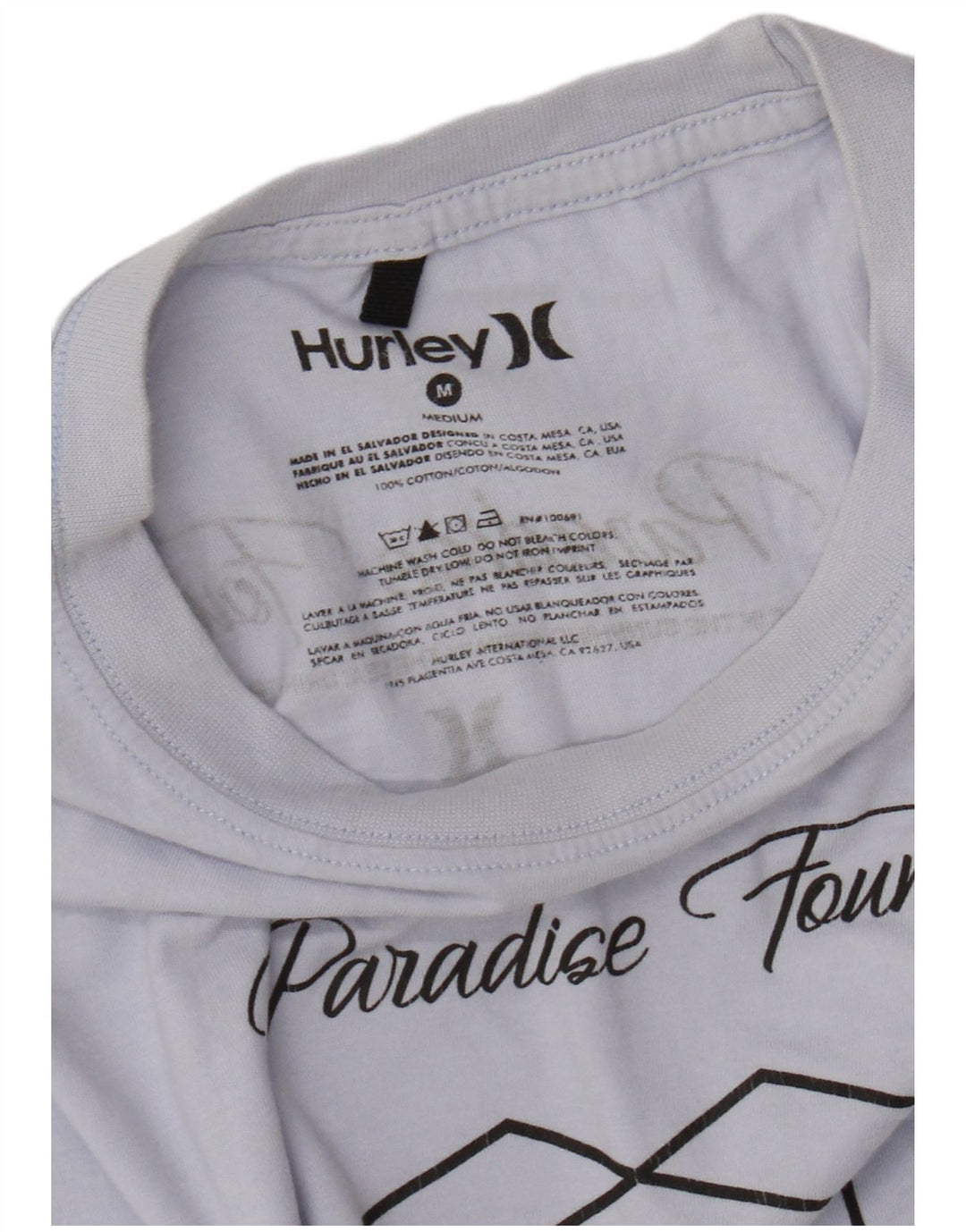 Męska koszulka z grafiką HURLEY, średnia niebieska bawełna