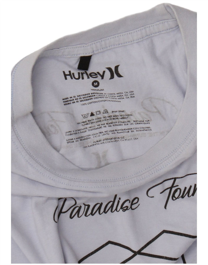 Męska koszulka z grafiką HURLEY, średnia niebieska bawełna