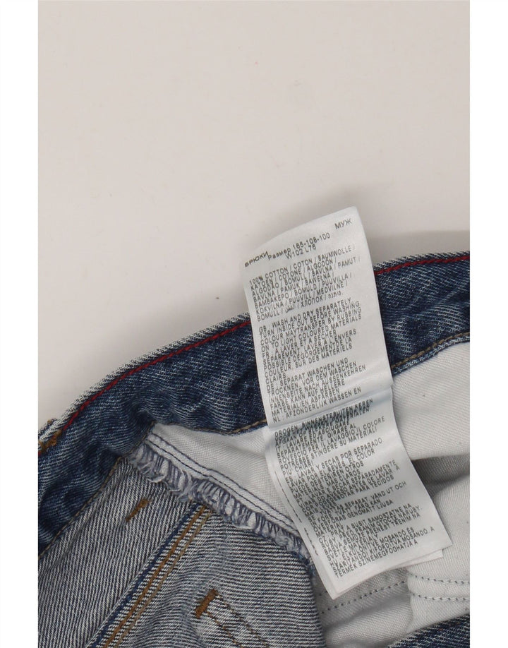 Wrangler Męskie proste dżinsy W40 L30 Niebieskie bawełniane