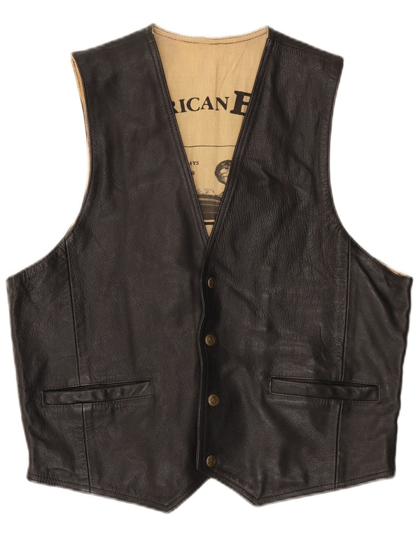 Damska kamizelka skórzana American Basics UK 18 XL, czarna skóra