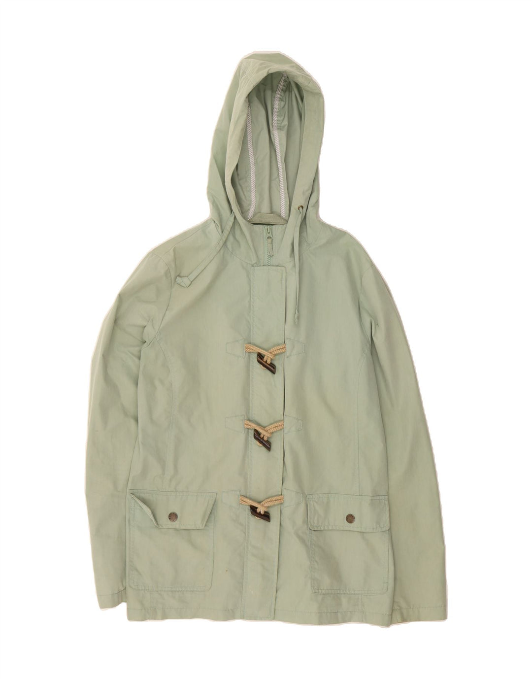 FAT FACE Womens Hooded Duffle Jacket UK 12 Medium  Green Cotton Vintage Fat Face and Second-Hand Fat Face from Messina Hembry 