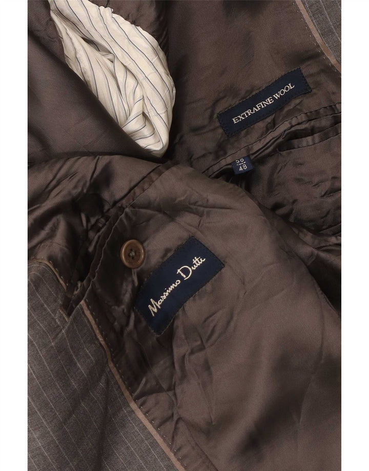 Męska marynarka zapinana na 2 guziki Massimo Dutti EU 58 2XL Szara wełniana w prążki