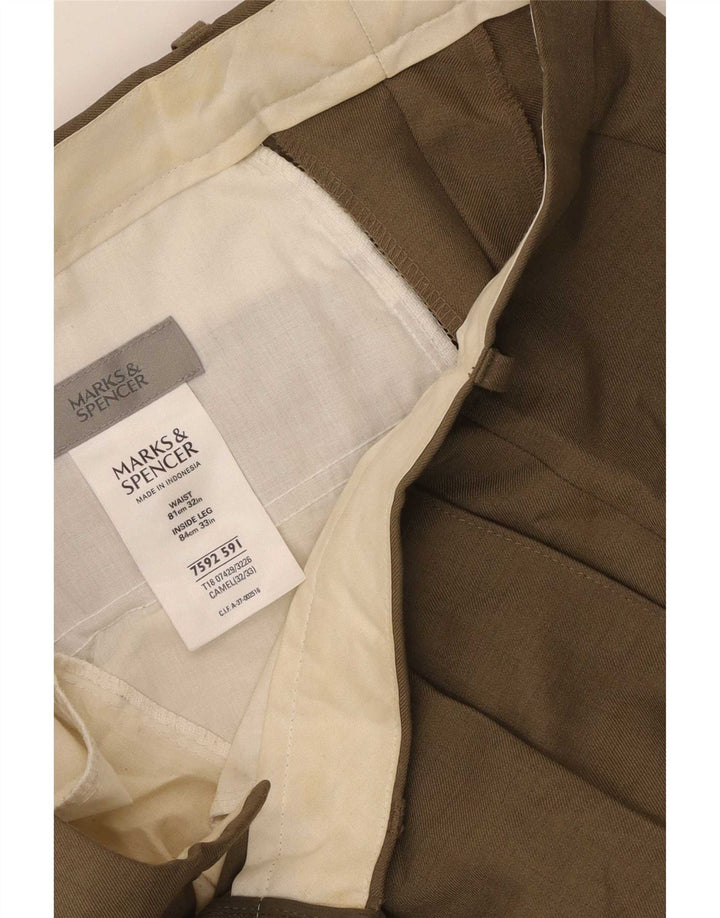 Męskie spodnie Chino Marks & Spencer W32 L33 Khaki Poliester