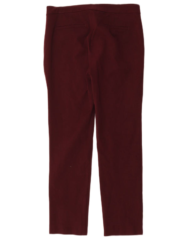 Ralph Lauren Womens Slim Chino Trousers US 6 Medium W32 L28 Burgundy Cotton