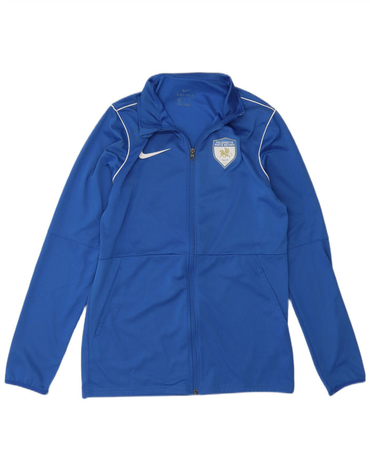 Damska kurtka dresowa Nike Graphic, średnia niebieska, poliestrowa, sportowa
