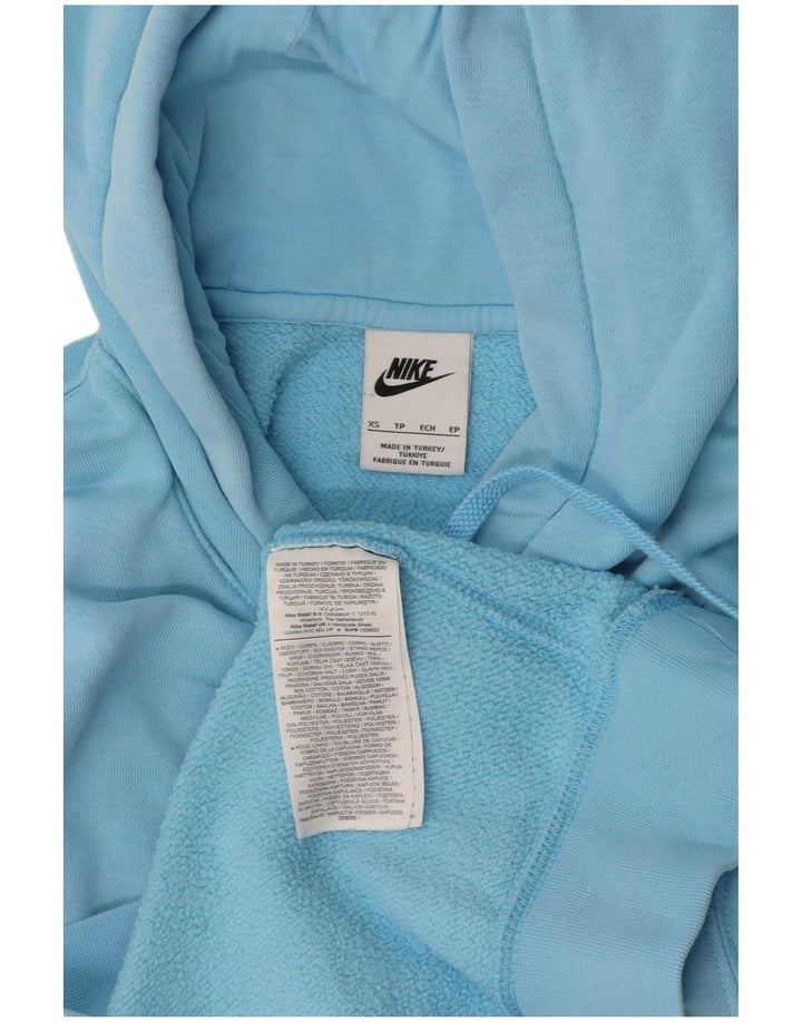 NIKE Mens Hoodie Jumper XS Blue Cotton