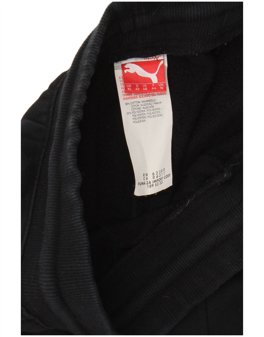 Damskie spodnie dresowe PUMA UK 16, duże, czarne, bawełniane