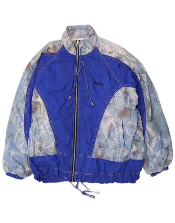 Kurtka męska dresowa w stylu vintage UK 42 XL Niebieski geometryczny nylon