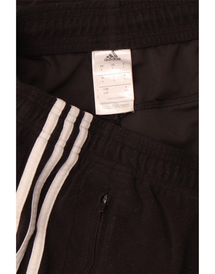 Męskie spodnie dresowe ADIDAS, duże, czarne, poliestrowe