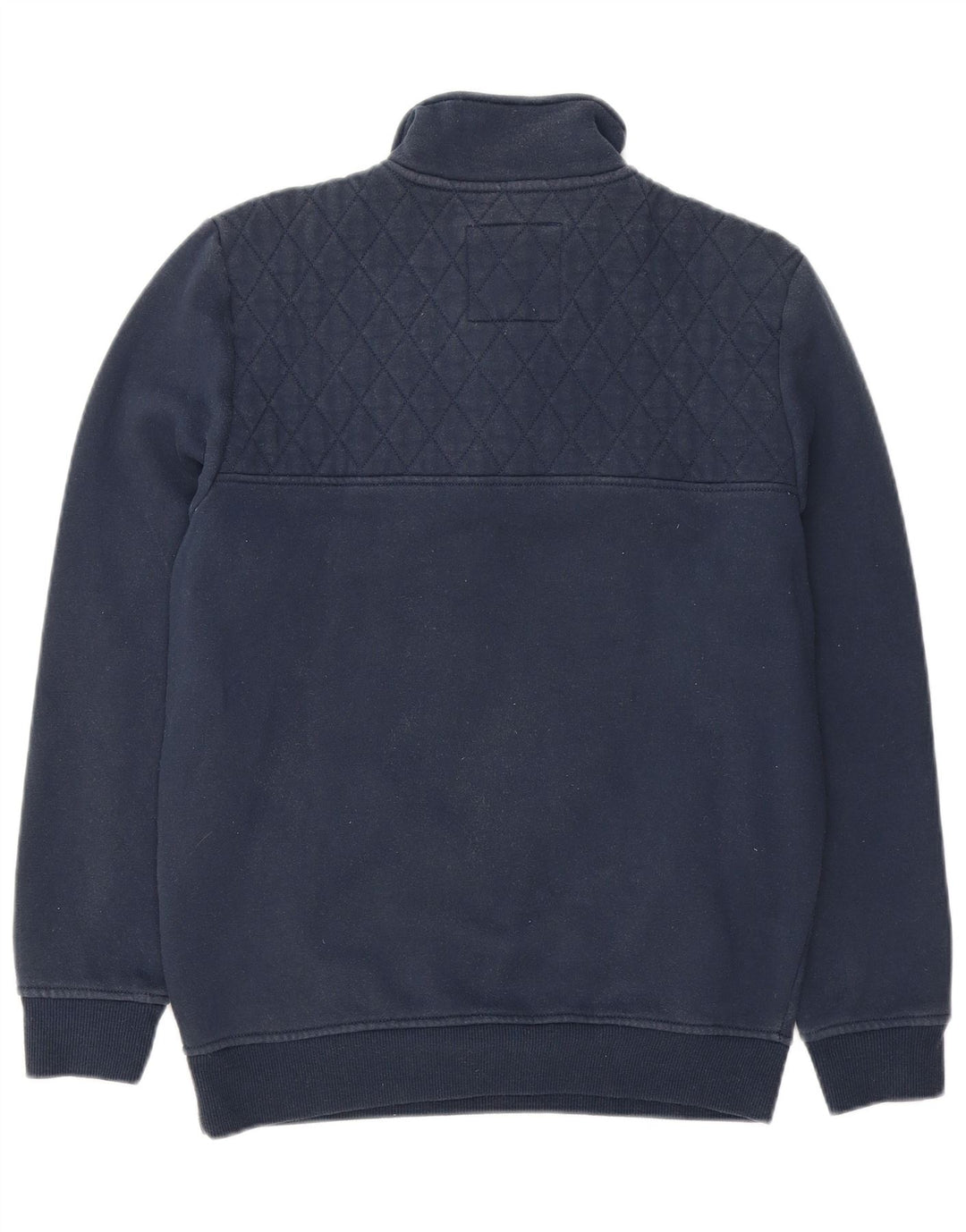 CREW CLOTHING Mens Zip Neck Sweatshirt Jumper Medium Navy Blue Cotton