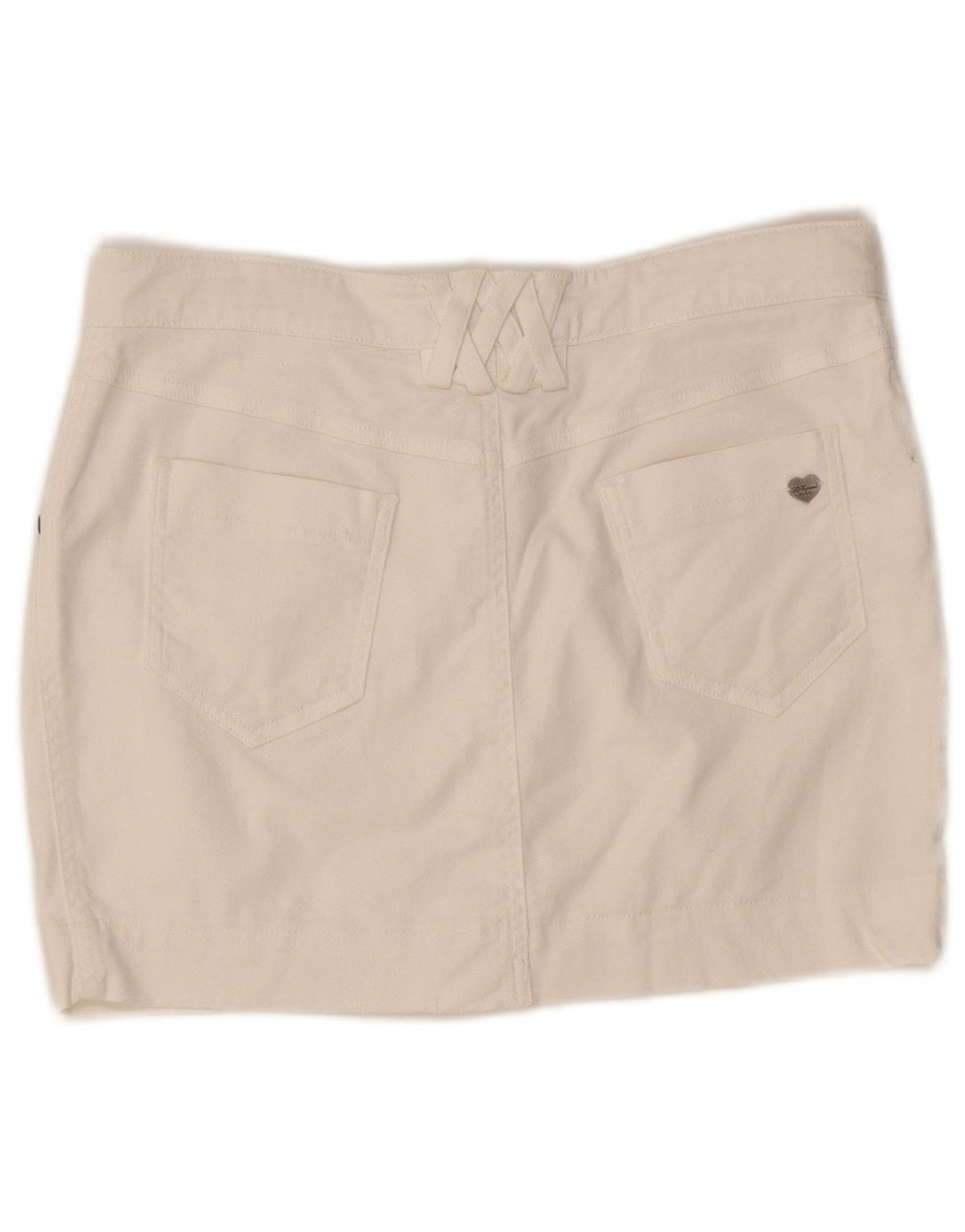 Les Copains Damska mini spódniczka dżinsowa IT 42 Medium W30 Biała bawełna
