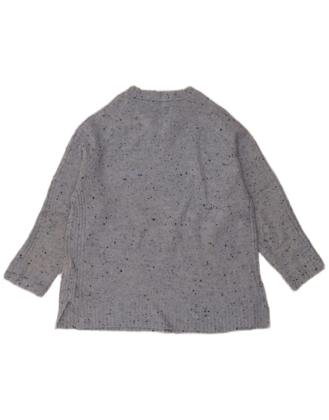 Marks & Spencer Damski sweter z okrągłym dekoltem, UK 14, średni niebieski nakrapiany