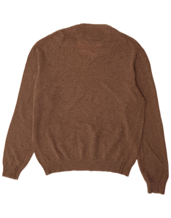 Marlboro Classics Męski sweter z dekoltem w kształcie litery V, XL, brązowy