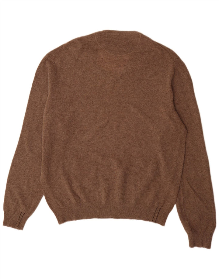 Marlboro Classics Męski sweter z dekoltem w kształcie litery V, XL, brązowy