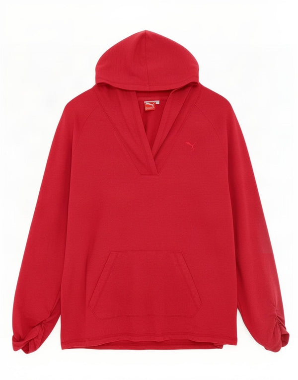 Damski sweter z kapturem Puma UK 16, duży, czerwony, bawełniany