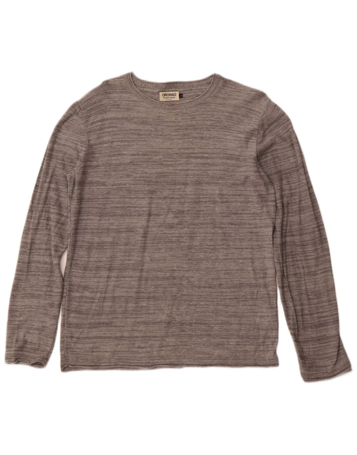 Męski top JACK & JONES z długim rękawem, duży, szary, bawełniany