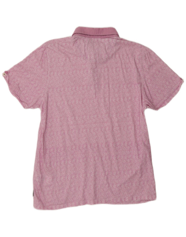 Męska koszulka polo Ted Baker, rozmiar 5 XL, bawełniana w fioletową kratkę