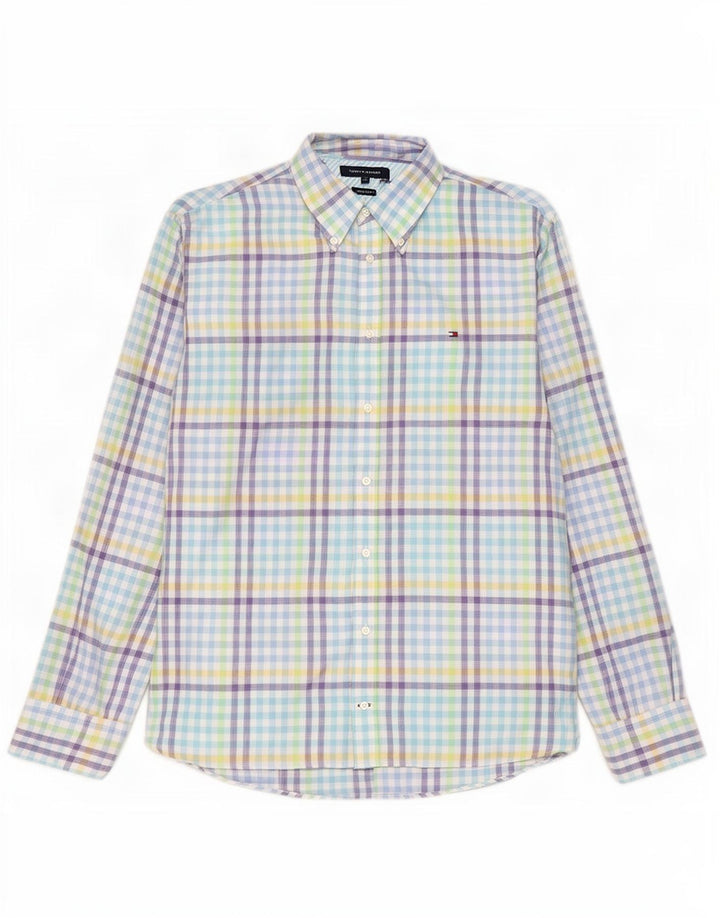 Koszula męska Tommy Hilfiger XL, wielokolorowa lniana kratka