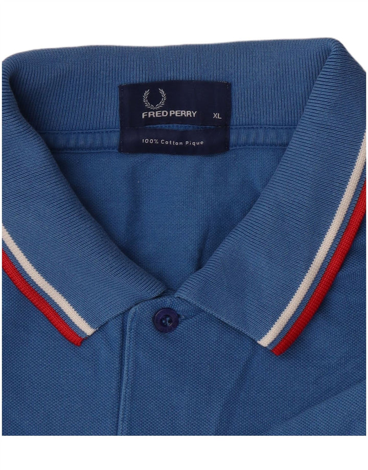 Męska koszulka polo Fred Perry XL, bawełniana w niebieskie paski