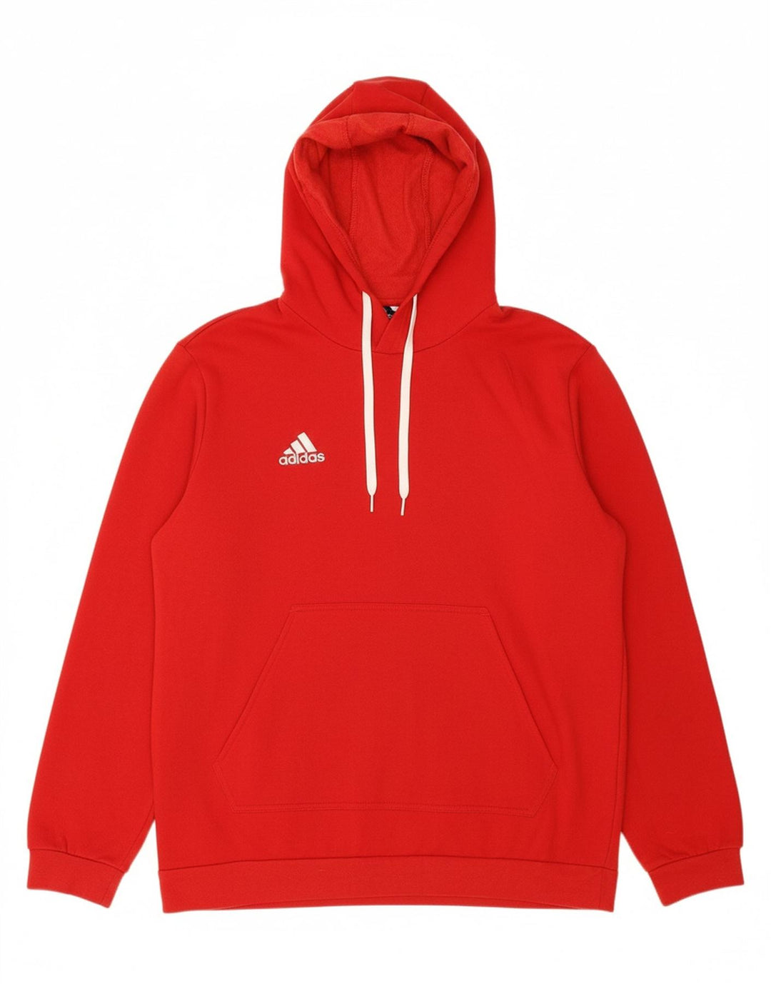 ADIDAS Mens Hoodie Jumper Large Red Cotton