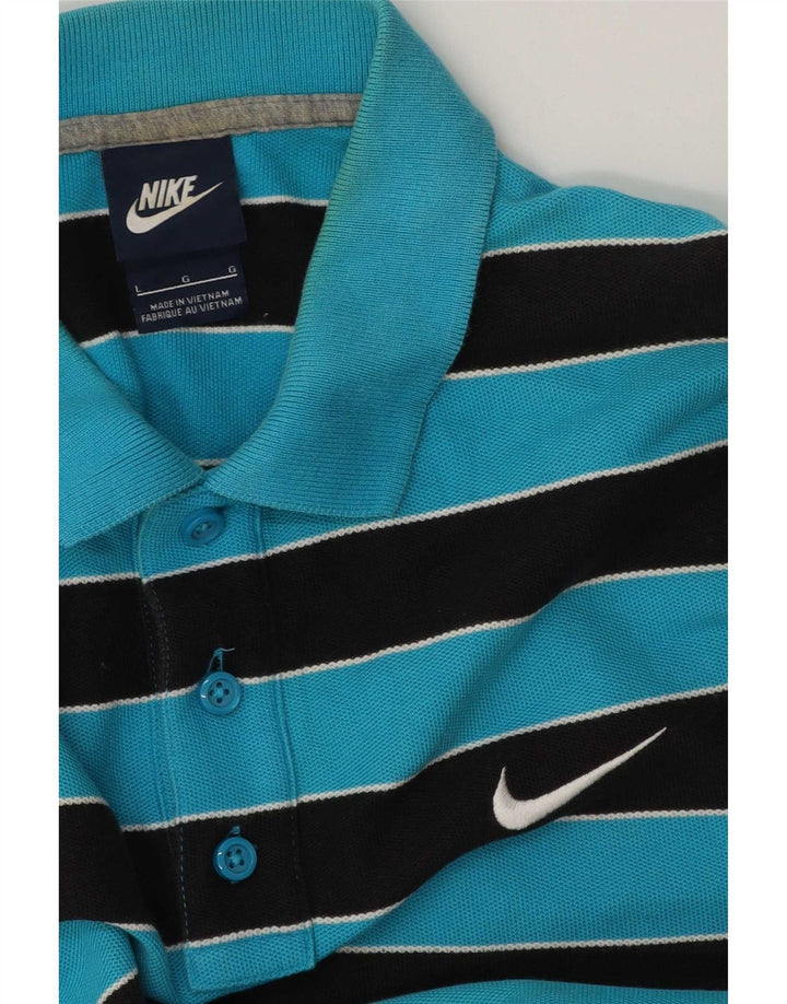 Męska koszulka polo Nike w duże niebieskie paski