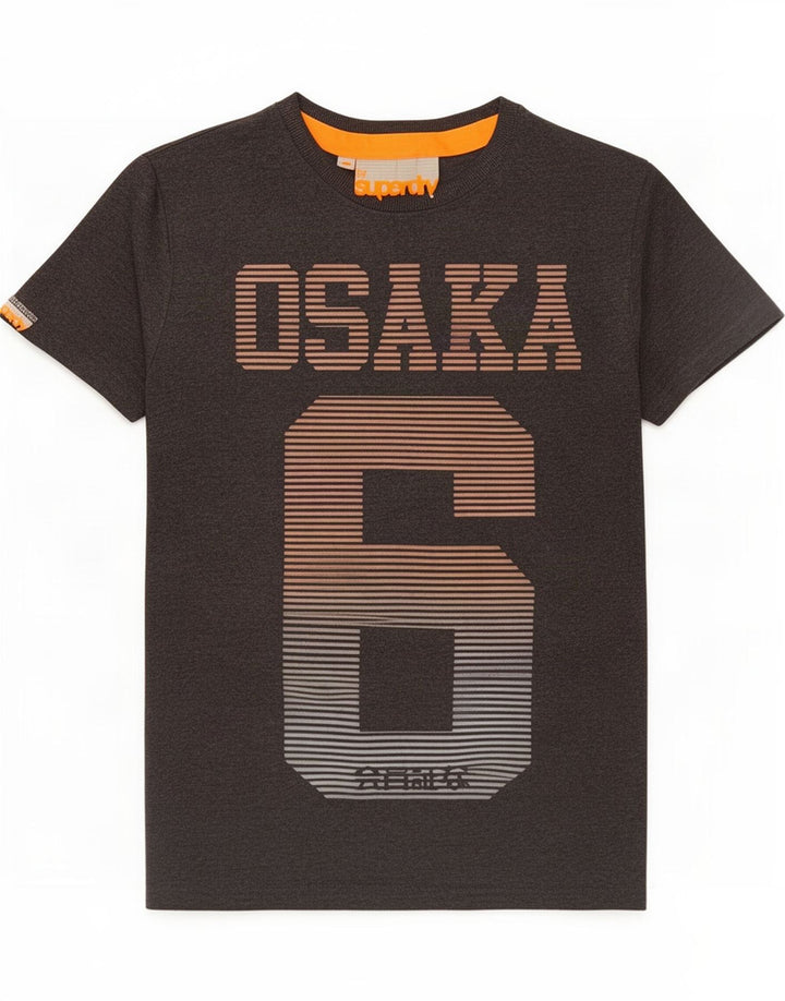 Męski T-shirt Superdry Osaka z grafiką, mały, szary, bawełniany