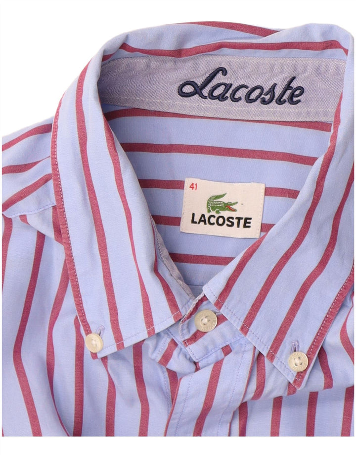 Koszula męska Lacoste rozmiar 41, duża, niebieska, bawełniana w prążki
