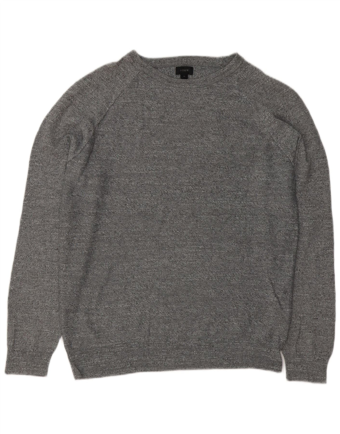 Męski sweter J. Crew z okrągłym dekoltem, średnioszary, bawełniany w plamki
