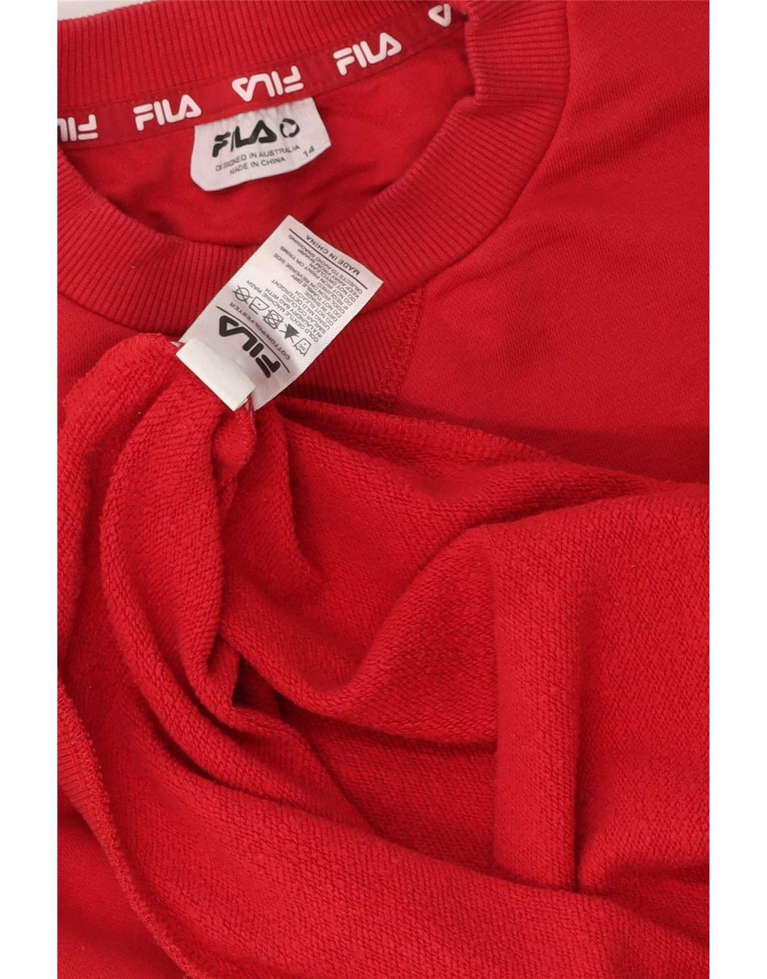 Bluza chłopięca Fila z grafiką, 13-14 lat, czerwona, bawełniana