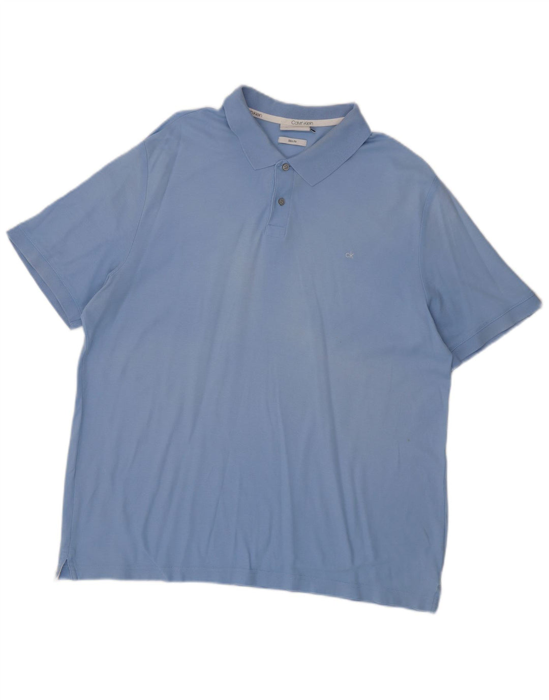 Męska koszulka polo Calvin Klein Slim Fit 2XL niebieska