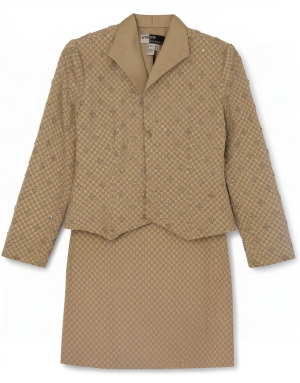 After Five Womens Sully Bonnelly 2-częściowy zestaw spódnic UK 16 Large W30 beżowy