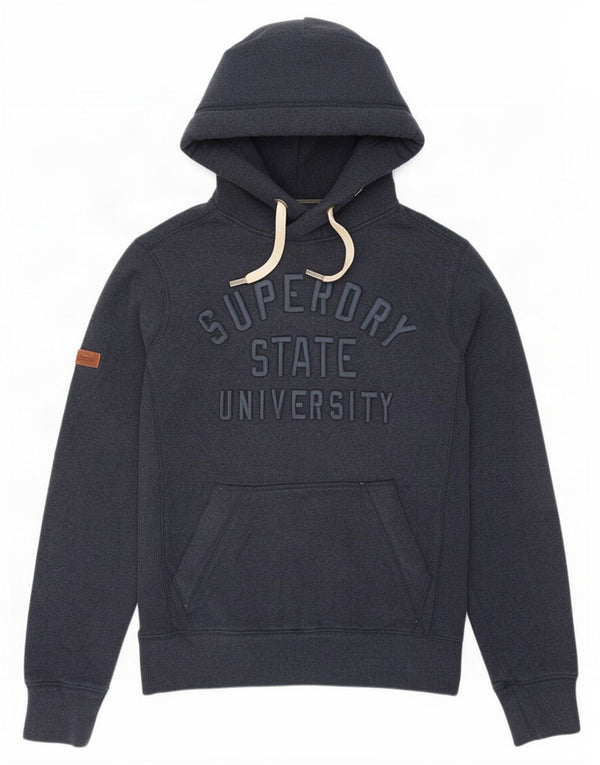 Męski sweter z kapturem Superdry z grafiką, mały, granatowy, bawełniany