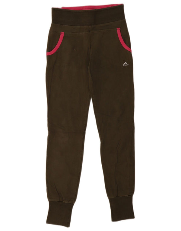 Damskie spodnie dresowe Adidas Joggers UK 10 Small Khaki Cotton