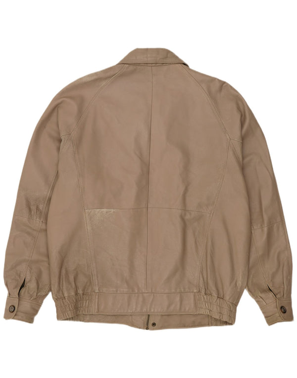 Vintage Mens Leather Jacket UK 42 XL Beige