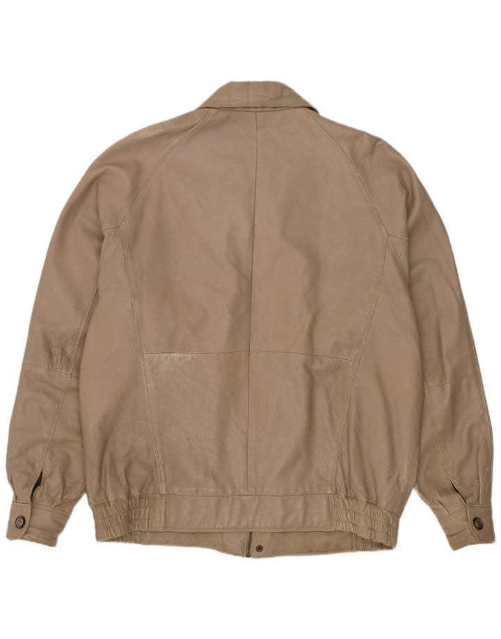Vintage męska kurtka skórzana UK 42 XL beżowa