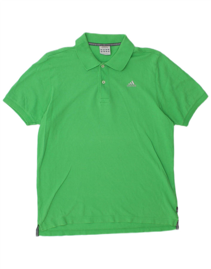 Męska koszulka polo ADIDAS, średnia, zielona bawełna