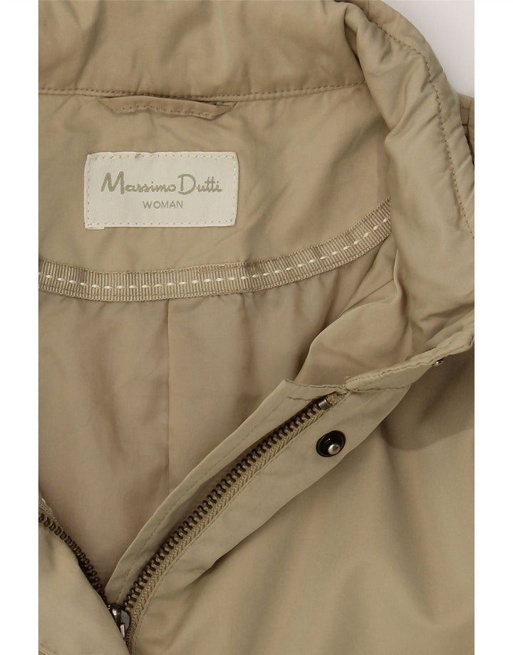 MASSIMO DUTTI Womens Hooded Military Jacket UK 14 Medium Beige Polyester Vintage Massimo Dutti and Second-Hand Massimo Dutti from Messina Hembry 