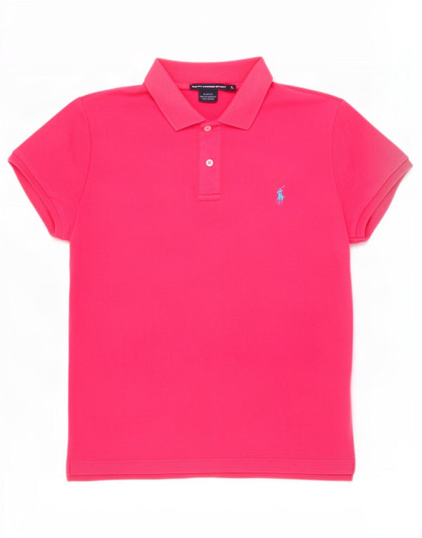Męska koszulka polo Ralph Lauren o dopasowanym kroju XL, różowa, bawełniana