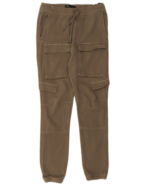 Męskie spodnie cargo Zara, małe, W30 L28, bawełna khaki