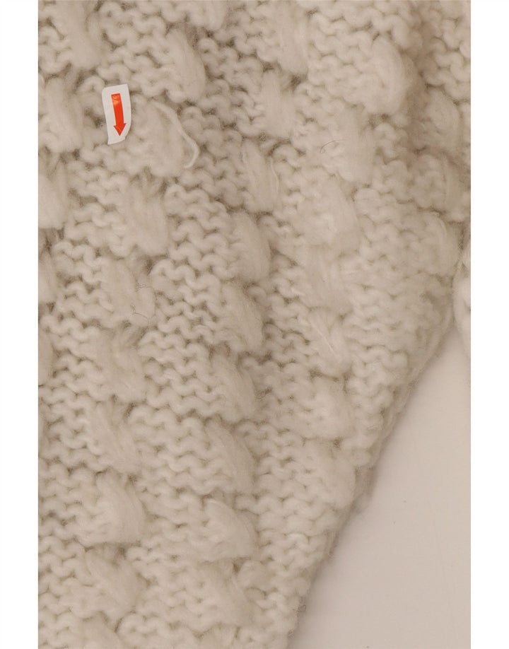 Sweter damski VINTAGE UK 14 Średni biały