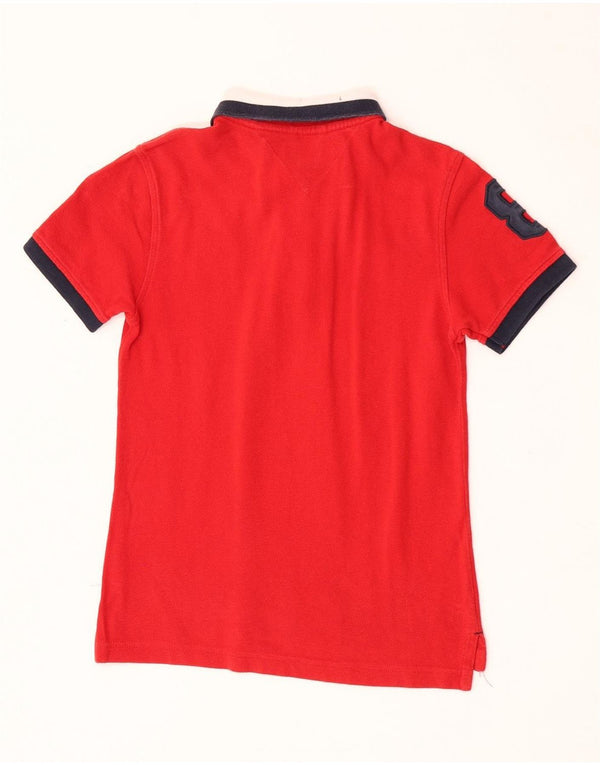 Chłopięca koszulka polo do rugby Tommy Hilfiger z grafiką, 8-9 lat, mała, czerwona, bawełniana