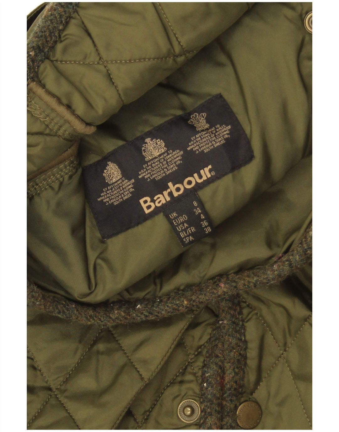 Damska pikowana kurtka Barbour UK 8 Small Khaki